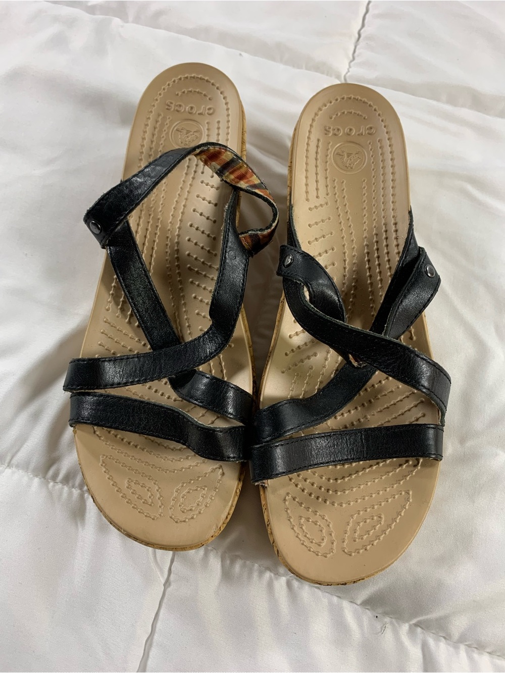 Pre loved CROC wedge sandals womens size 10